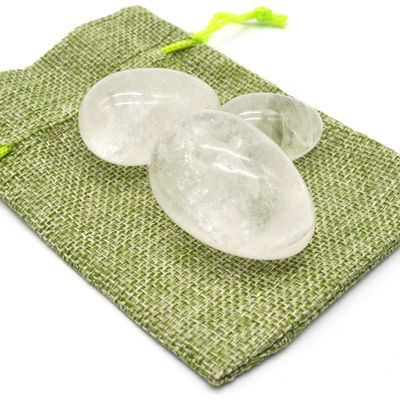 Technical Polished Crystal Clear Quartz Yoni Eggs Clear White Sacred Gemstone Kegel Eggs for Improved Pelvic Health