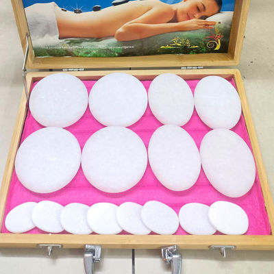 Musical Function 16pcs White Jade Energy Stone Beauty Massage Heater Spa Essential Oil Massage Box For Personal Health Care