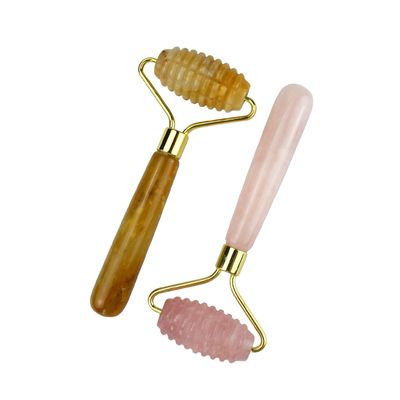 Facial Massage Tool 100% Natural Rose Quartz Gua Sha Jade Roller for Skin Care and Massage Tools