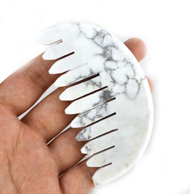 Effortlessly Relieve Scalp Tension with Natura White Turquoise Jade Hair Comb Gua Sha Tools