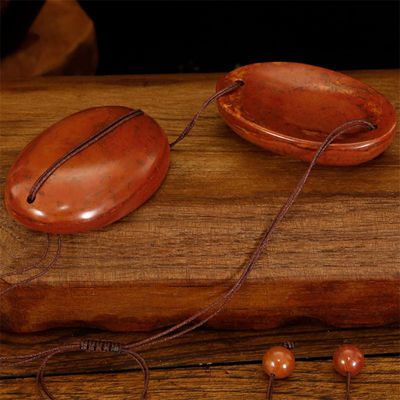 Natural Red Bian Stone Eye Mask for Full-body Massage Energy Stone Hot and Cold Compress Eye Fatigue Relief Tool
