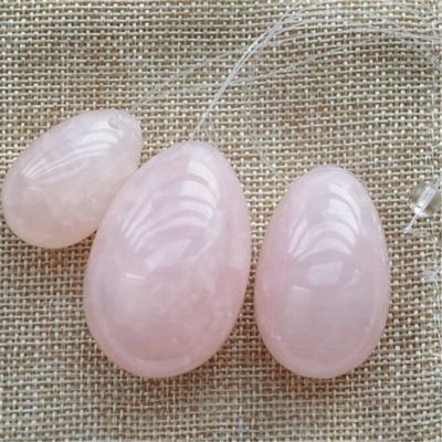 Rose Quartz Yoni Eggs for Women's PC Muscle Training and Kegel Exercise