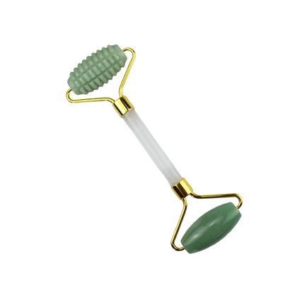 Face Massage Tool featuring Green Aventurine Jade Gua Sha Roller for Facial Toning