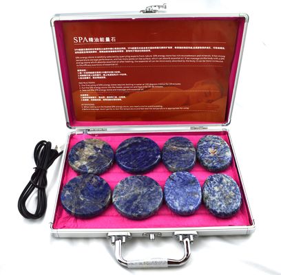 Personal Health Care Blue Soddlite 8pcs Massage Stone in Aluminum Heating Box with Heat Massage Energy Stones