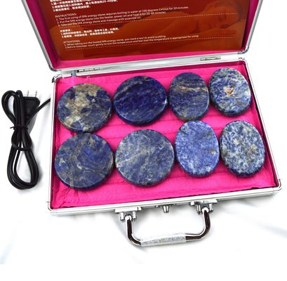 Personal Health Care Blue Soddlite 8pcs Massage Stone in Aluminum Heating Box with Heat Massage Energy Stones
