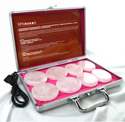 Body Massage Clear Quartz Stone Gua Sha 8pcs Guasha Set with Heating Box Heat Massage Energy Stones