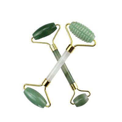 Face Massage Equipment Green Aventurine Gua Sha Jade Roller Stone Guasha Roller for Facial Massager