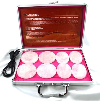 Body Massage Clear Quartz Stone Gua Sha 8pcs Guasha Set with Heating Box Heat Massage Energy Stones