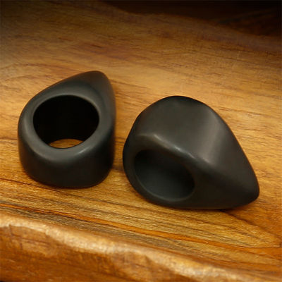 Natural Black Bian Stone Gua Sha Massage Ring for Full-body Manual Acupoint Massager Hand and Foot Meridian Massage