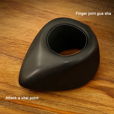 Natural Black Bian Stone Gua Sha Massage Ring for Full-body Manual Acupoint Massager Hand and Foot Meridian Massage