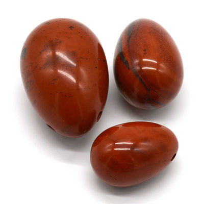 Red Jasper Carved Drilled Jade Eggs Natural Yoni Eggs Set for Women's Physiological Health OEM Approved