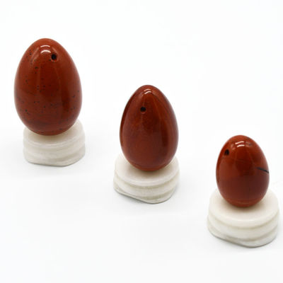 Red Jasper Carved Drilled Jade Eggs Natural Yoni Eggs Set for Women's Physiological Health OEM Approved