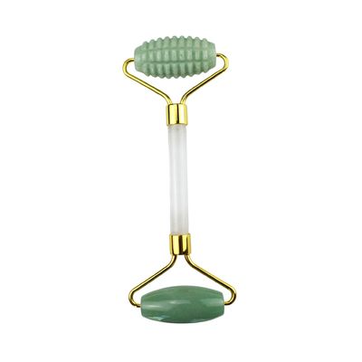 Custom Logo Green Aventurine Facial Jade Roller Gua Sha Tools Crystal Handle Massager for Face Eye Neck Massage in 2024