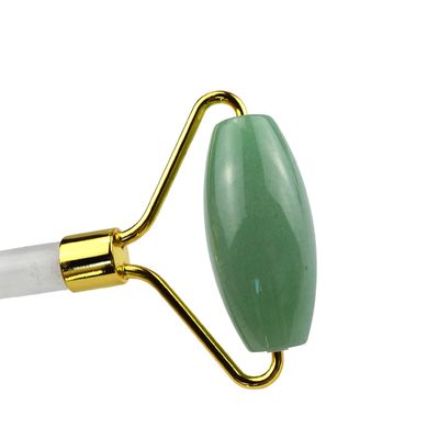 Custom Logo Green Aventurine Facial Jade Roller Gua Sha Tools Crystal Handle Massager for Face Eye Neck Massage in 2024
