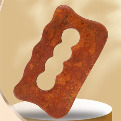 Natural Red Bian Stone Scraping Board Full-body Massage Gua Sha Tool for Manual Body Muscle Relaxation and Stress Relief