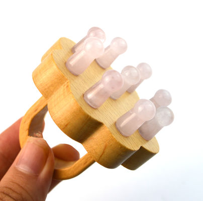 Rose Quartz Scalp Massage Comb Head Hair Care Jade Massager Hair Brush Body Massage Equipment for Relaxing Head Massage
