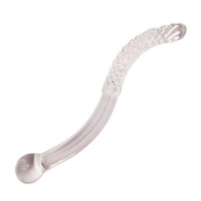 Carved Technique 250mm Crystal Glass Dildo Massage Wand for Women Yoni Wand Stick Feng Shui Style Customized Logo