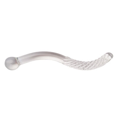 Carved Technique 250mm Crystal Glass Dildo Massage Wand for Women Yoni Wand Stick Feng Shui Style Customized Logo