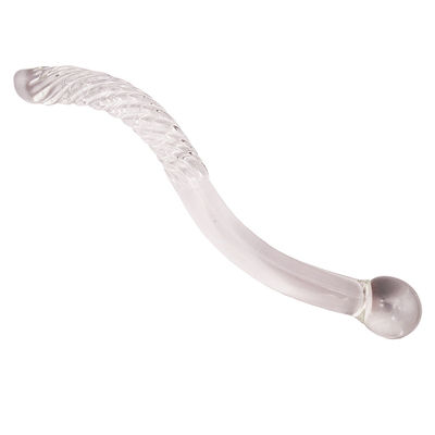 Carved Technique 250mm Crystal Glass Dildo Massage Wand for Women Yoni Wand Stick Feng Shui Style Customized Logo
