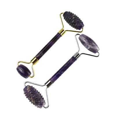 Facial Massage Equipment Purple Amethyst Gua Sha Jade Roller for Neck Roller Guasha Massage Tool Customization in Box Packing