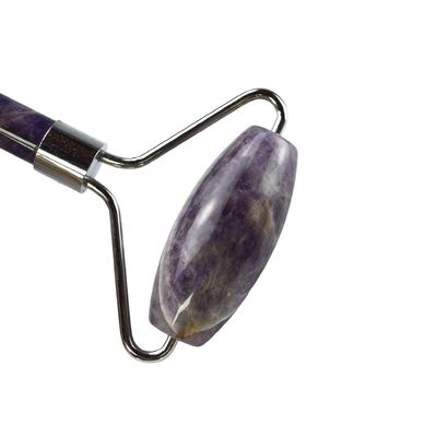 100% Genuine Natural Anti Aging Guasha Massage Custom Amethyst Derma Face Stone Ball Gua Sha Roller Massager with Logo
