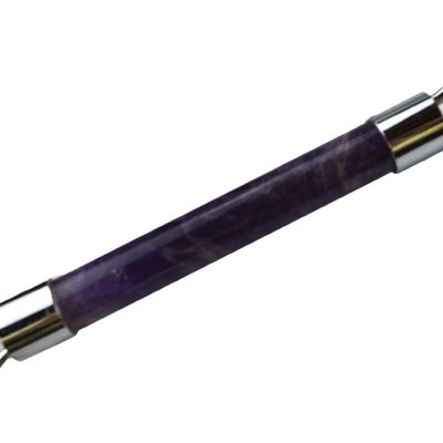 100% Genuine Natural Anti Aging Guasha Massage Custom Amethyst Derma Face Stone Ball Gua Sha Roller Massager with Logo