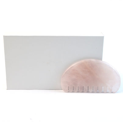 Facial Massager Natural Rose Quartz Jade Hair Comb Gua Sha Tools Jade Scalp Massager For Head Massage Therapy Relieve Scalp Tension