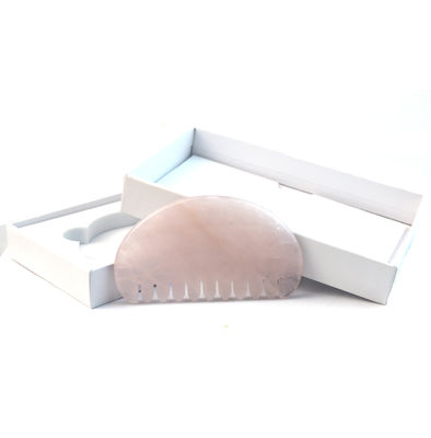 Facial Massager Natural Rose Quartz Jade Hair Comb Gua Sha Tools Jade Scalp Massager For Head Massage Therapy Relieve Scalp Tension
