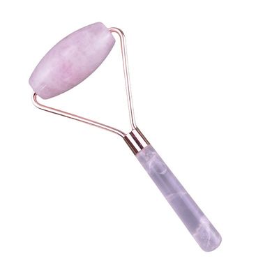 Natural Rose Quartz Face Guasha Massage Roller Gua Sha Jade Roller For Face Anti Aging Therapy Pink Color Facial Massager
