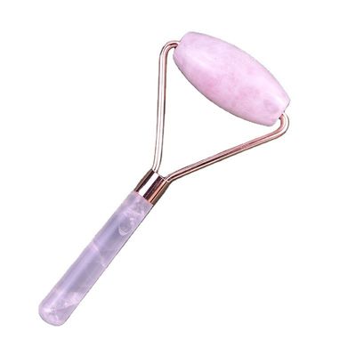 Natural Rose Quartz Face Guasha Massage Roller Gua Sha Jade Roller For Face Anti Aging Therapy Pink Color Facial Massager