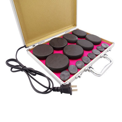 Experience the Benefits of Hot Stone Massage with 36 Hot Massage Stones and Aluminum Heating Box at 220V 110v Voltage