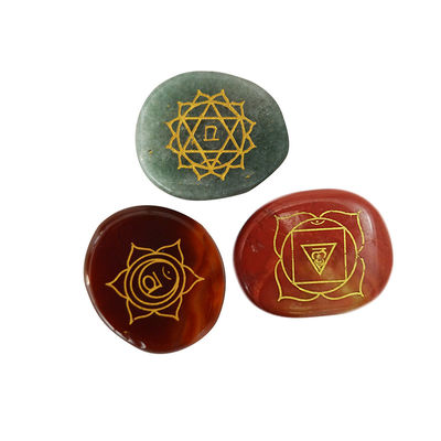 Seven Chakra Stones Reiki Healing Crystal Set Engraved Symbols for Spiritual Transformation
