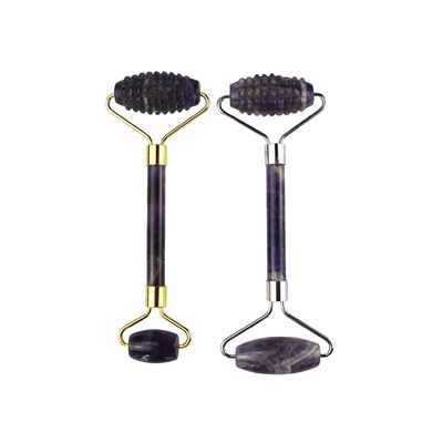 Muscle Massage Trending Product 2024 Natural Amethyst Facial Roller Guasha 100% Natural Jade Massager For Face Massage Products Beauty Tools