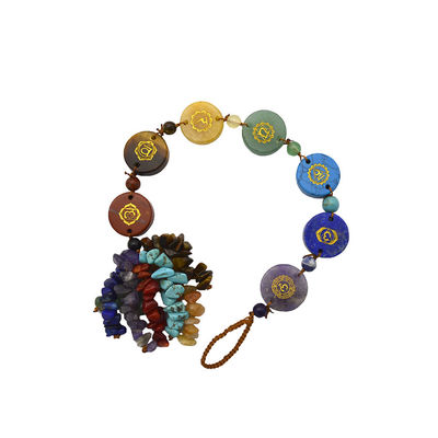 7 Chakra Stones Healing Crystal Palm Pocket Stone Reiki Balancing Pendant for Balance and Harmony
