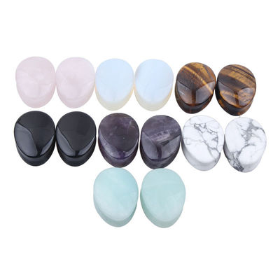 Stone Auricle Ear Expansion Pug Piercing Body Jewelry Natural Crystal Jade Stone Popular OEM ODM Agate Plug Tunnel Jewelry