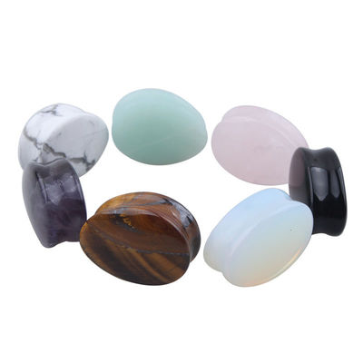 Stone Auricle Ear Expansion Pug Piercing Body Jewelry Natural Crystal Jade Stone Popular OEM ODM Agate Plug Tunnel Jewelry