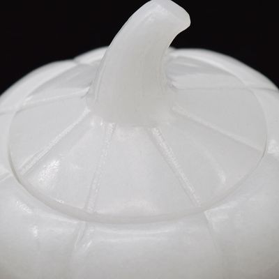 Polished White Jade Tea Top Carving Craft in Chinese Style for High Class Home Decor