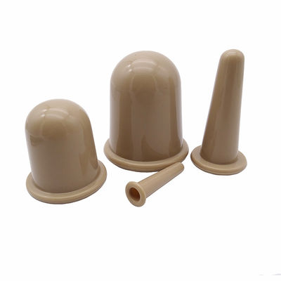 Khaki 4 Pieces Silicone Vacuum Suction Body and Facial Cupping Set for Home Health Care Customized Logo Accepted
