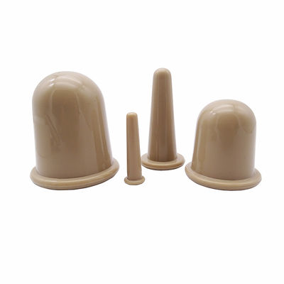Khaki 4 Pieces Silicone Vacuum Suction Body and Facial Cupping Set for Home Health Care Customized Logo Accepted
