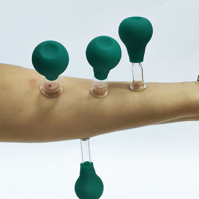 Eye PVC Glass Mini Cupping Set 4 Pieces Massage Vacuum Suction for Body Face Massager