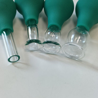 Eye PVC Glass Mini Cupping Set 4 Pieces Massage Vacuum Suction for Body Face Massager