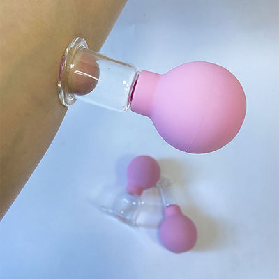 15/25/35/55mm 4 Pieces Silicone Glass Facial Suction Cupping Set for Vacuum Suction Massage Therapy on Eyes Face and Body