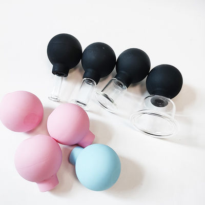 Set of 4 Medical Therapy Cups Silicone Vacuum Cupping Glasses for Anti Cellulite and Face Massage