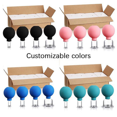 PVC Silicone Facial Cupping Set for Face Lifting and Skin Tightening Avaiable Logo Makeup Canister Vacuum Cups
