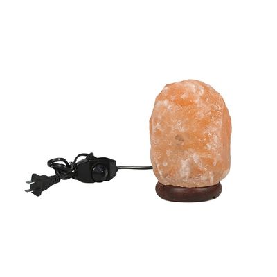 USB Customizable Solid Wood Base Himalayan Salt Lamp with Carved Crystal and Crystal Carving Type