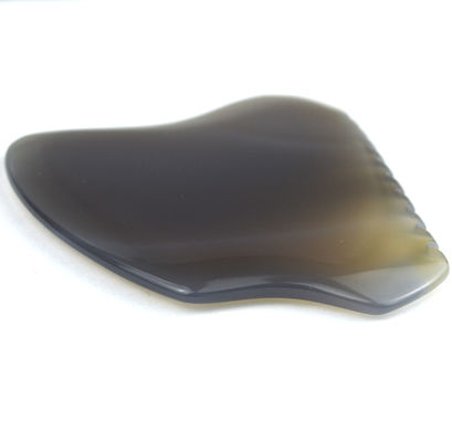 Facial Massager Grey Agate Jade Gua Sha Stone for Custom Massage Scraping Therapy Tool