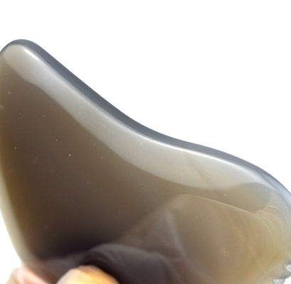 Facial Massager Grey Agate Jade Gua Sha Stone for Custom Massage Scraping Therapy Tool