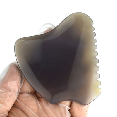 Facial Massager Grey Agate Jade Gua Sha Stone for Custom Massage Scraping Therapy Tool