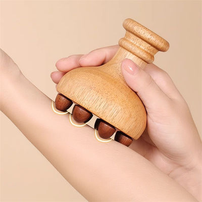 Full-body Massage Oak Handle Body Meridian Massage Brush Body Gua Sha Massager Scalp Massage Comb With Air Bag