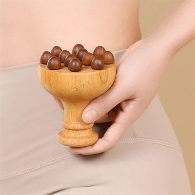 Full-body Massage Oak Handle Body Meridian Massage Brush Body Gua Sha Massager Scalp Massage Comb With Air Bag